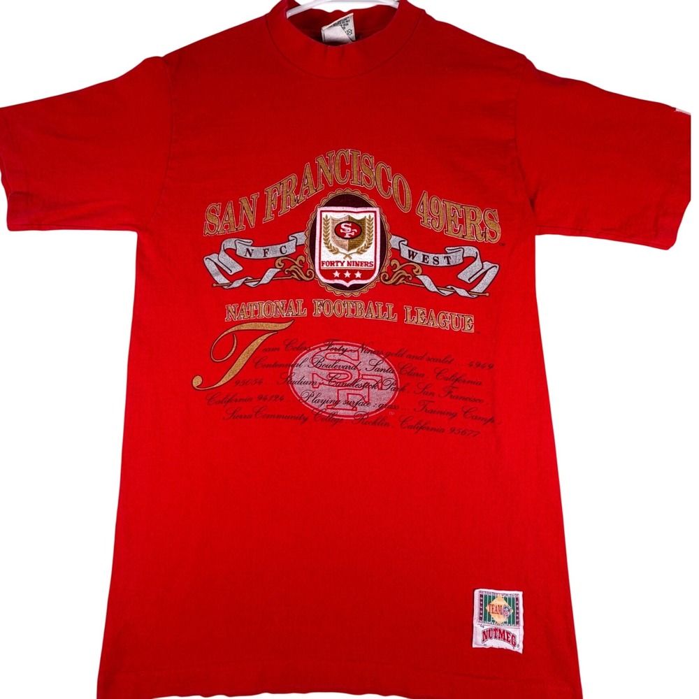 Vintage Nutmeg Mills San Francisco 49ers T-Shirt Red Mens Large NFL 90s